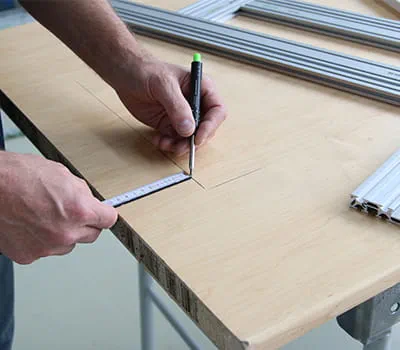 Einstellen der Schablone