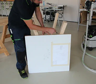 Abschnitte der Beine markieren