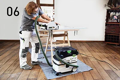 Zuschnitt mithilfe der Festool TSC 55