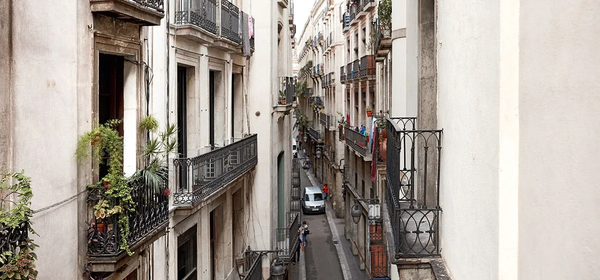 Ein Fassade in Barcelona